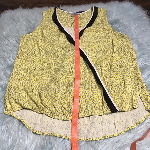 NWOT Daniel Rainn Yellow Sleeveless Blouse L - Picture 7 of 7